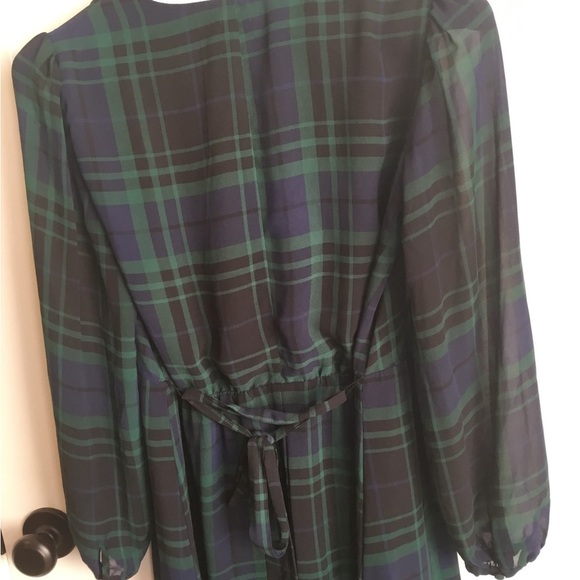 a new day Green and Blue Plaid Long Sleeve Dress Size Small - Picture 5 of 9